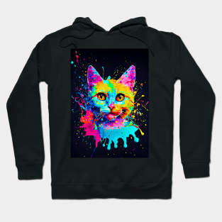 Splatter Paint Cat Hoodie